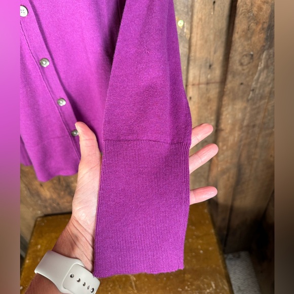 Eddie Bauer Purple Cardigan Sweater - Size Small - Picture 4 of 10